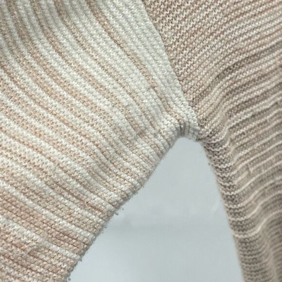 Evolution by Cyrus Womens Pullover Sweater Long Sleeve Striped Cream Gray XL - Picture 5 of 8